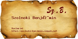 Szolnoki Benjámin névjegykártya