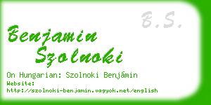 benjamin szolnoki business card